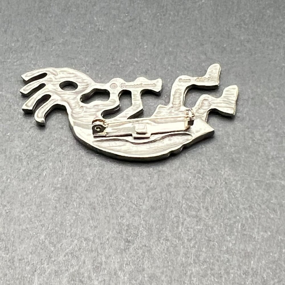 Spoontiques Kokopelli Brooch Boho Southwestern Style Pewter Tone Vintage Pin - Picture 6 of 9